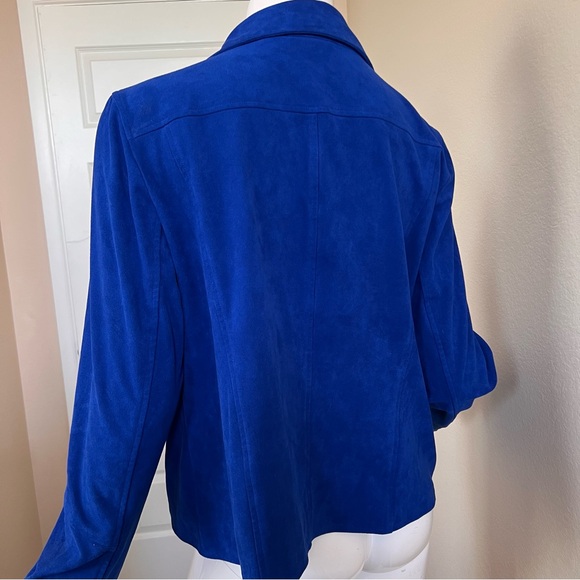 Chico's Women's Royal Blue Faux Suede Jacket - Picture 7 of 8